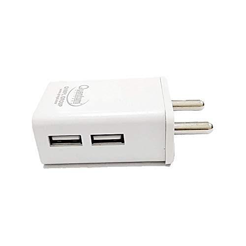 Quantum 2.0Amp Dual USB Port Wall Charger/Travel Charger Adapter with Micro USB Data Cable-Datacable & Chargers-dealsplant