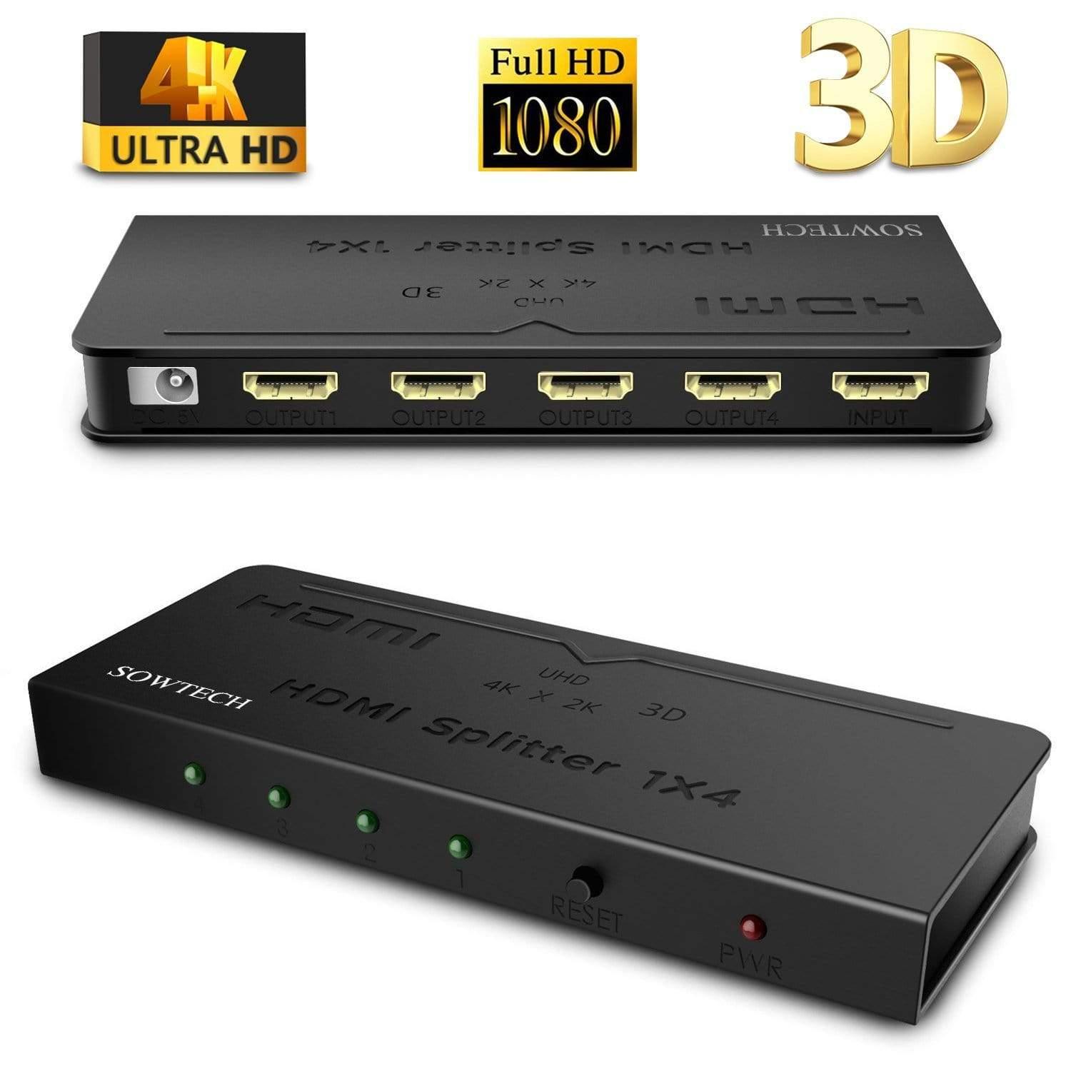 Dealsplant HDMI Splitter 1:4 Ports HDCP (1 Input to 4 Outputs)-HDMI spliter cable-dealsplant