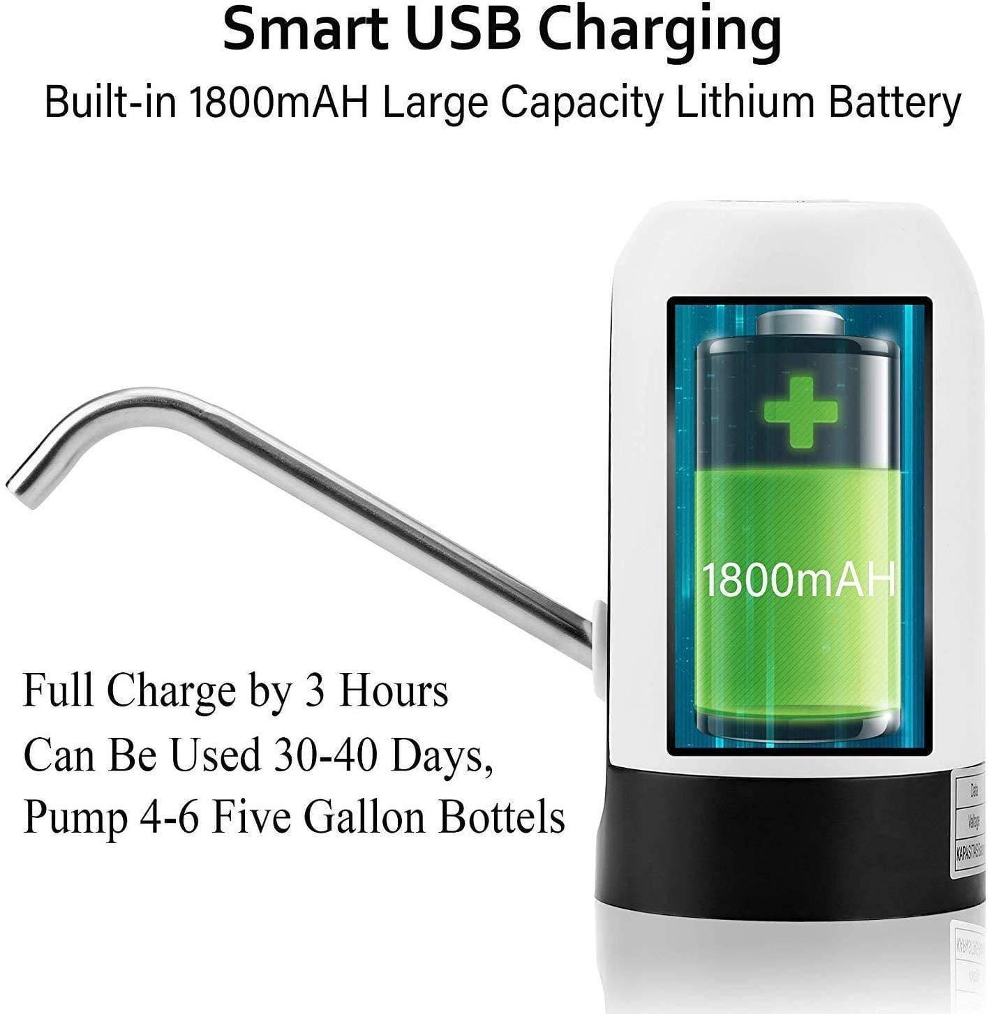 Dealsplant Automatic Electric Water Dispenser with LED Light USB Charge Port Fits Most 1.18-5 Gallon Water Bottle (2.9 x 5.1 inch, Multi colour)-Home & Kitchen Appliances-dealsplant