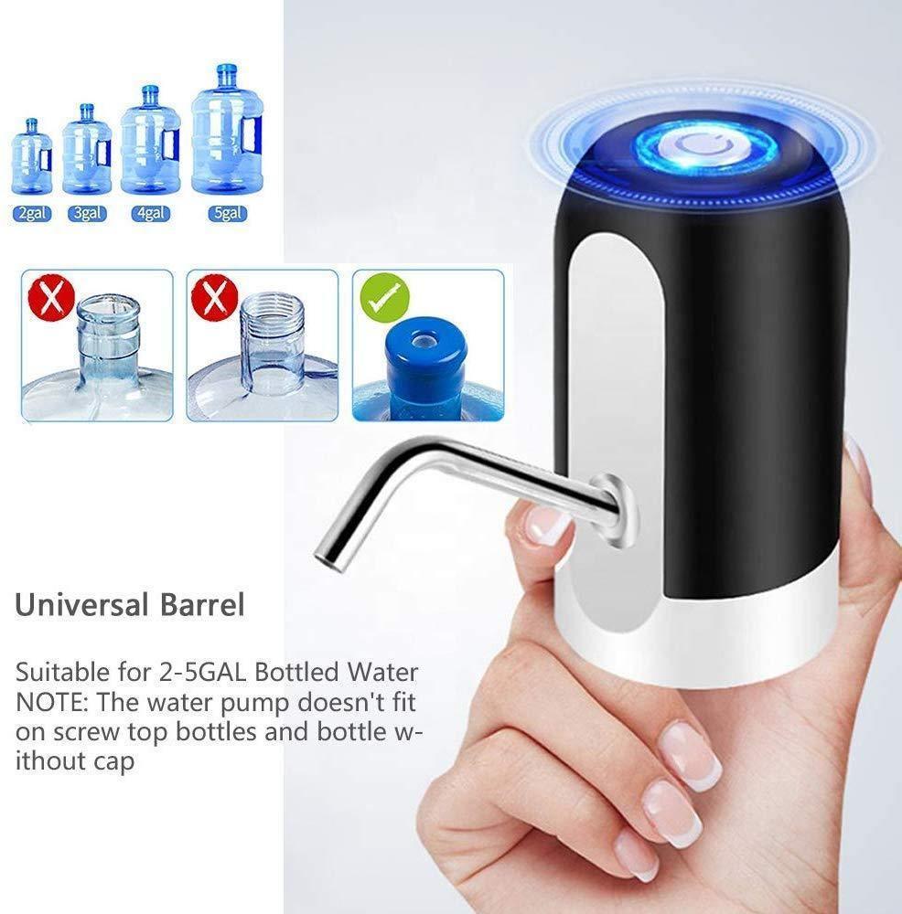 Dealsplant Automatic Electric Water Dispenser with LED Light USB Charge Port Fits Most 1.18-5 Gallon Water Bottle (2.9 x 5.1 inch, Multi colour)-Home & Kitchen Appliances-dealsplant