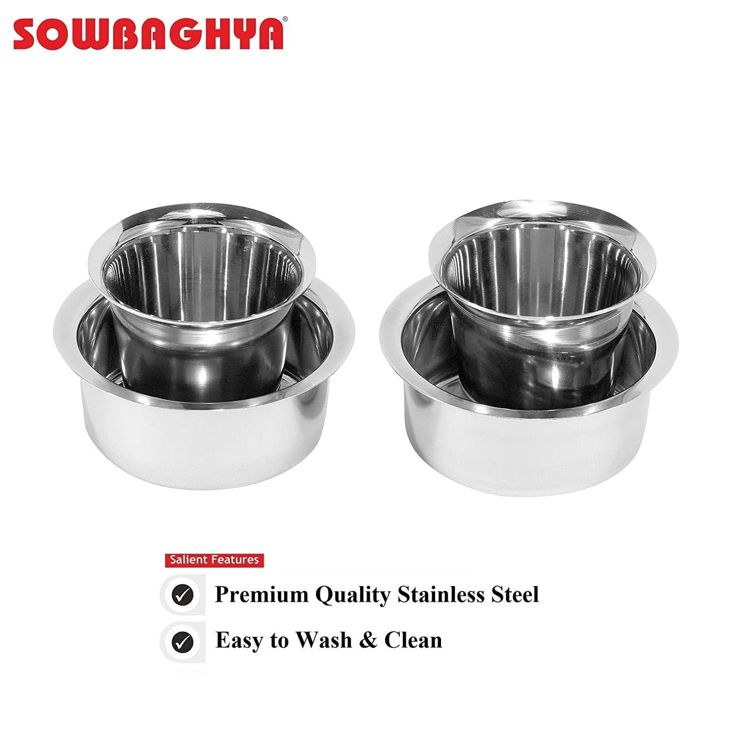 Sowbaghya Ultima SS 4Pcs Dabara Set-Home & Kitchen Appliances-dealsplant