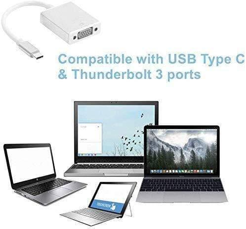 Dealsplant USB 3.1 Type-C (USB-C) to VGA Adapter for Macbook iPad and latest Laptops-Laptops & Computer Peripherals-dealsplant