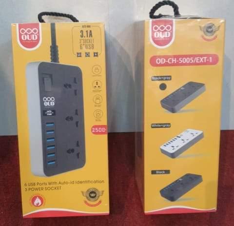 OUD OD-CH-5005/EXT1 3.0 A Multiport USB Charger with 3 Power Sockets-Multiport USB Charger-dealsplant
