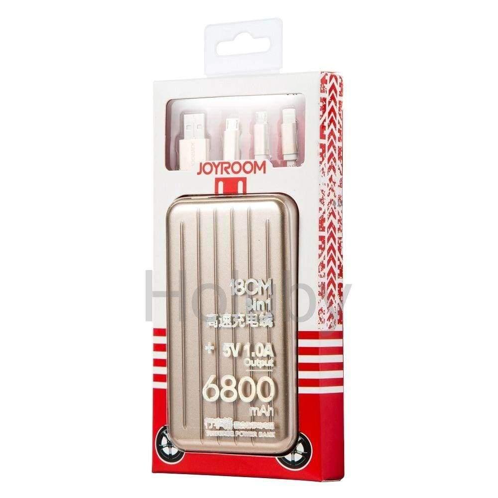 JoyRoom 6800 mAh Li-Polymer Power Bank Free 3-in-1 Cable for iPhone and Android-Power Bank-dealsplant