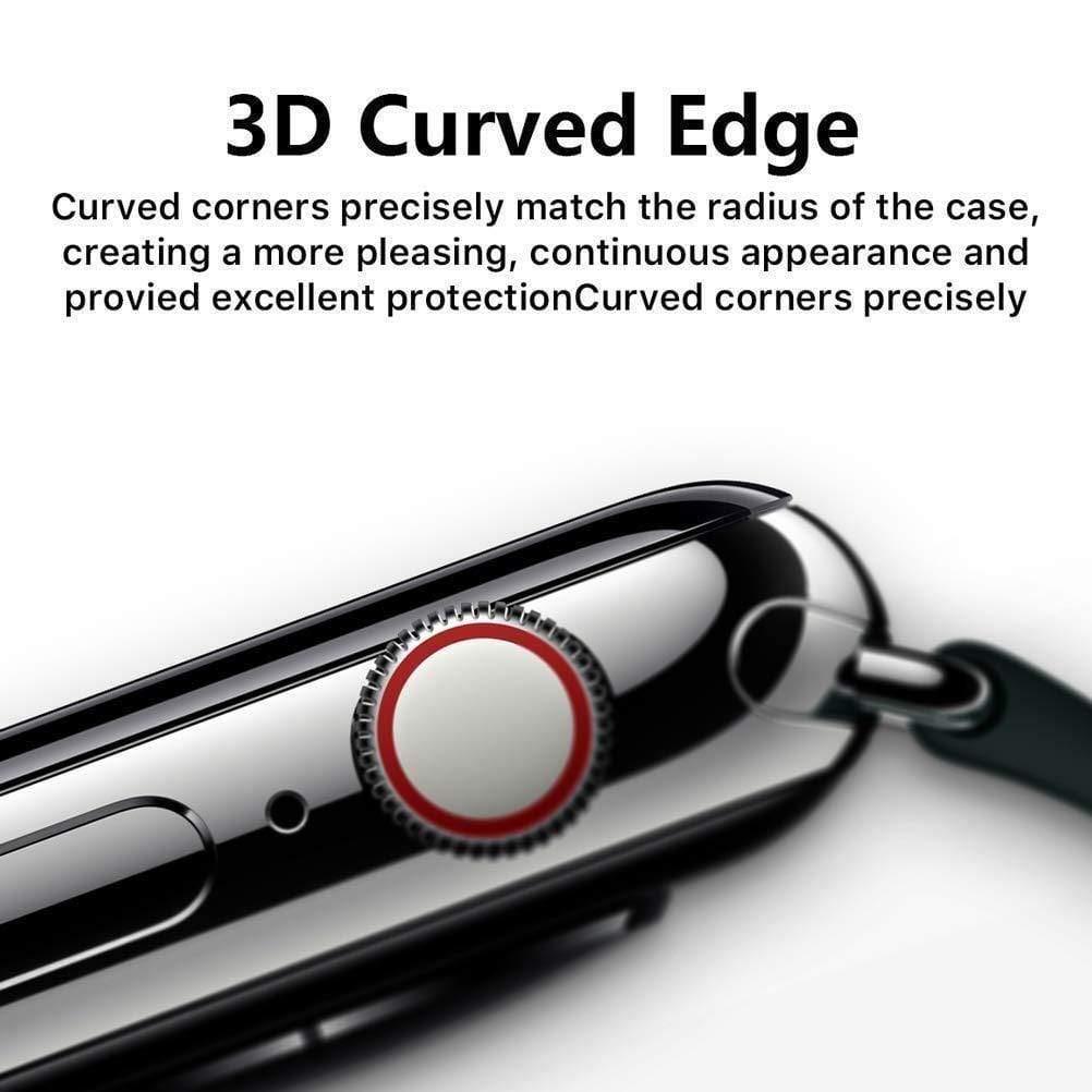 Dealsplant Edge to Edge 3D Curved Full Tempered Glass 9H Screen Protector Anti Scratch and Dust Proof for Apple iWatch 40mm (All series)-Screen Protector-dealsplant