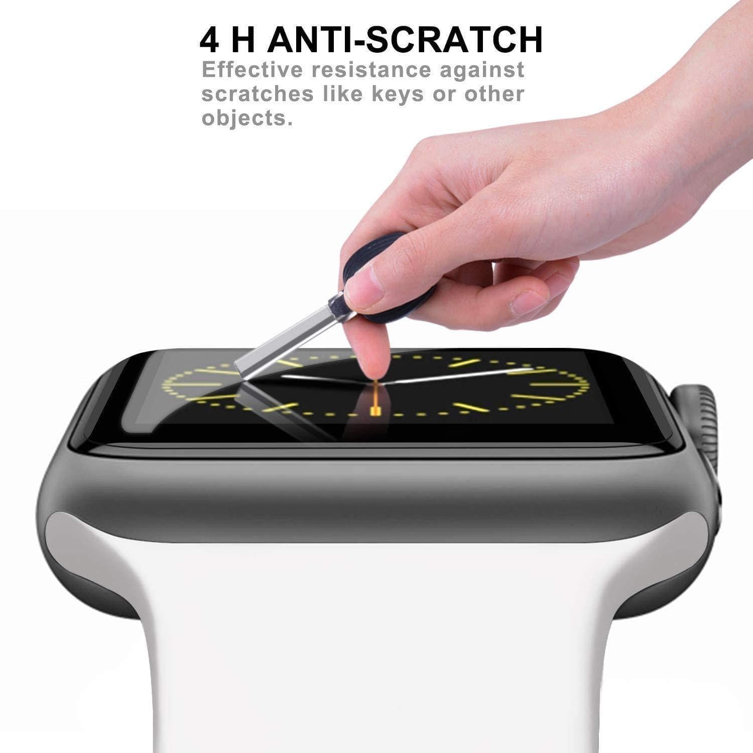 Dealsplant Edge to Edge 3D Curved Full Tempered Glass 9H Screen Protector Anti Scratch and Dust Proof for Apple iWatch 40mm (All series)-Screen Protector-dealsplant