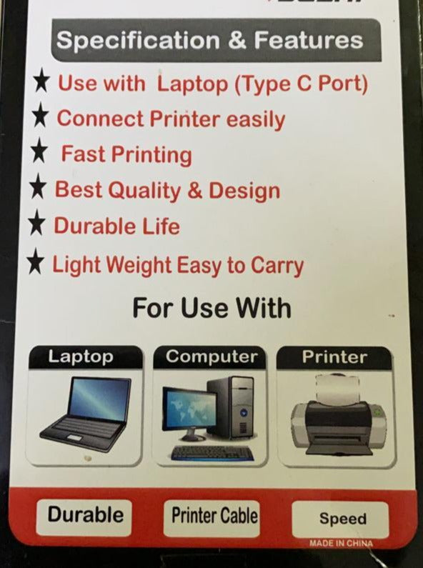 Dealsplant Type-c to Printer cable for scaner and hardisk 1m-Type-c to Printer cable-dealsplant