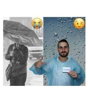 Rain card The First Credit Card Sized Rain coat for Unisex disposable rain cover (Multi Color)-Umbrella-dealsplant