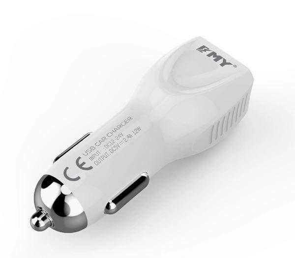 EMY 112 Premium Quality 2.4A Car Charger with Free MicroUSB Cable-Car Accessories-dealsplant