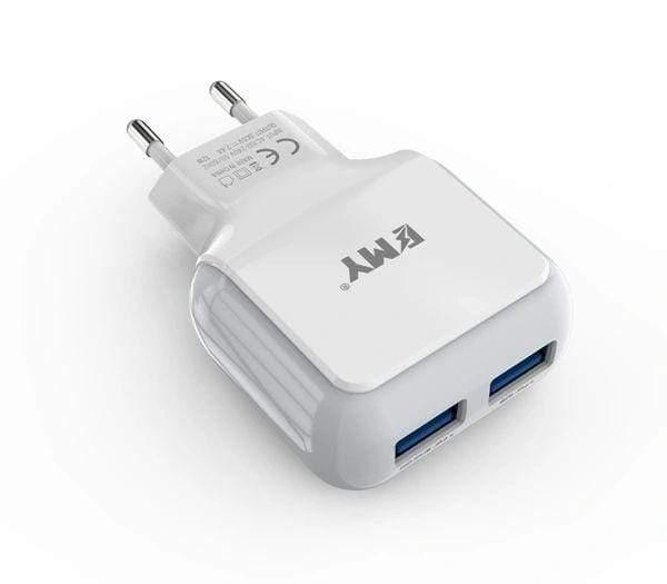 EMY 220 USB Fast Charger 2.4A with Free Lightning Cable-Datacable & Chargers-dealsplant