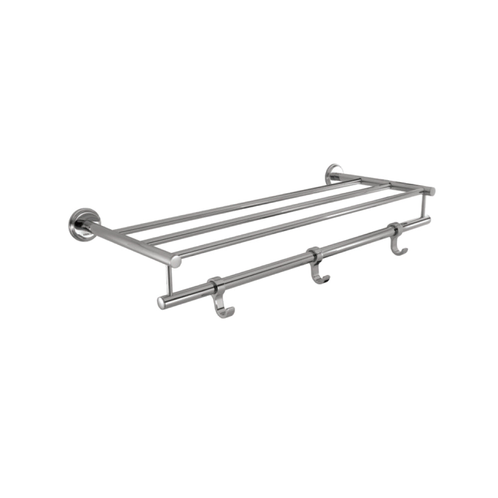 Jaquar ESSCO Towel Shelf 600 mm long with Lower Hangers, Stainless Steel AEC-CHR-1181N-hanger-dealsplant