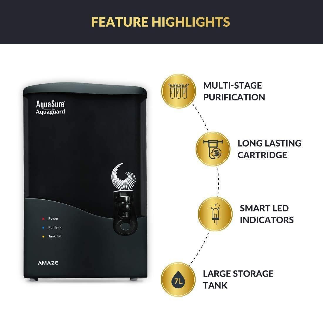 Eureka Forbes AquaSure from Aquaguard Amaze RO+UV+MTDS 7L Water Purifier-Home & Kitchen Appliances-dealsplant
