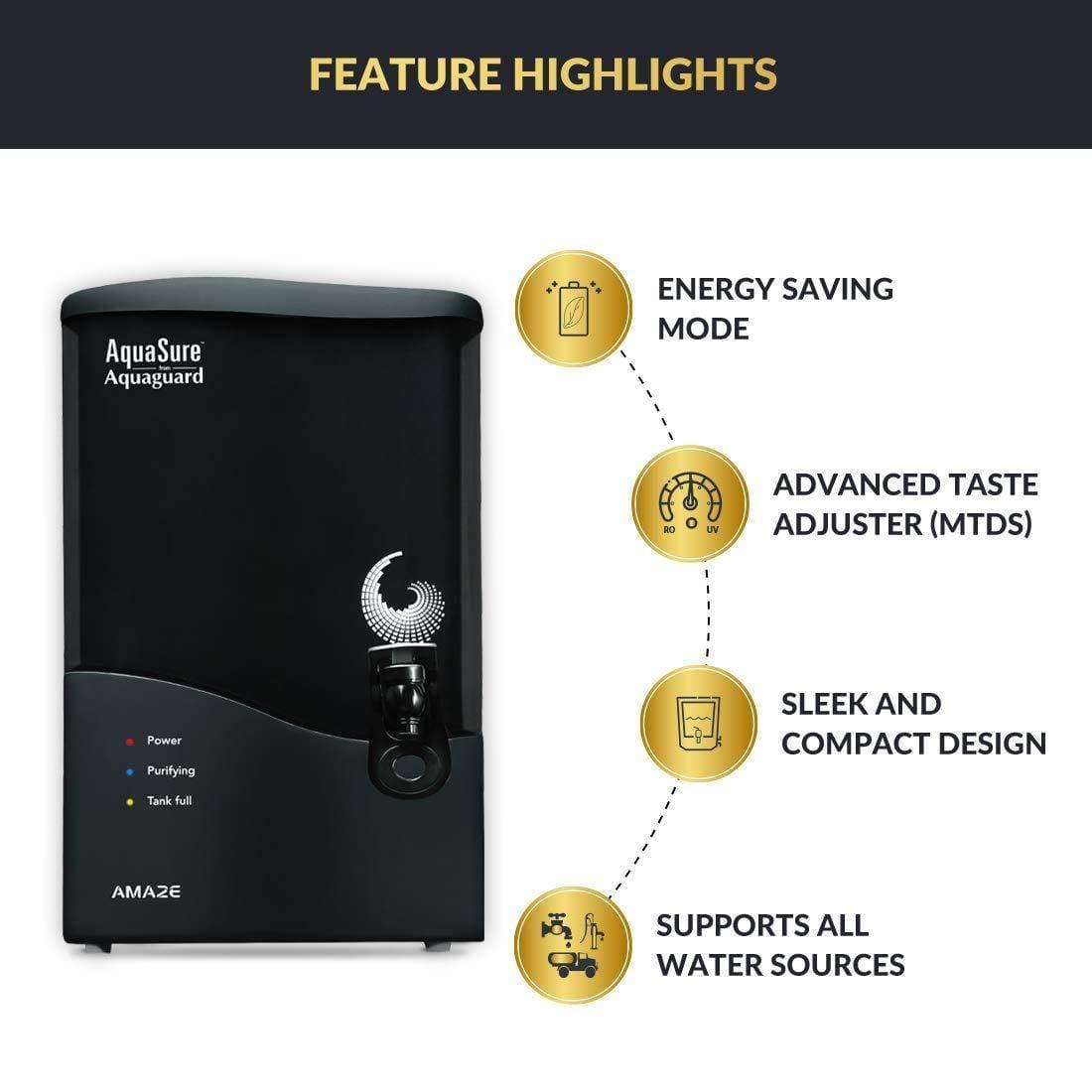 Eureka Forbes AquaSure from Aquaguard Amaze RO+UV+MTDS 7L Water Purifier-Home & Kitchen Appliances-dealsplant
