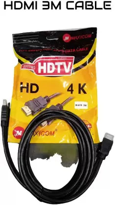 MAXICOM_3M 3 m HDMI Cable Compatible with TV, Set Up Box, Laptop, Projector, Set Top Box, Black, One Cable-hdmi cable-dealsplant