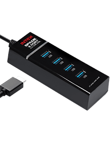 Intex Spade 4 Port USB 3.0 Hub for Computer Laptop PC DVD Burner Portable Hard Disk, Mouse, Keyboard, Printer, PS4/PS4 Slim/Ps4 Pro/XBOXONE/XBOX360-USB Pen drives PORT-dealsplant