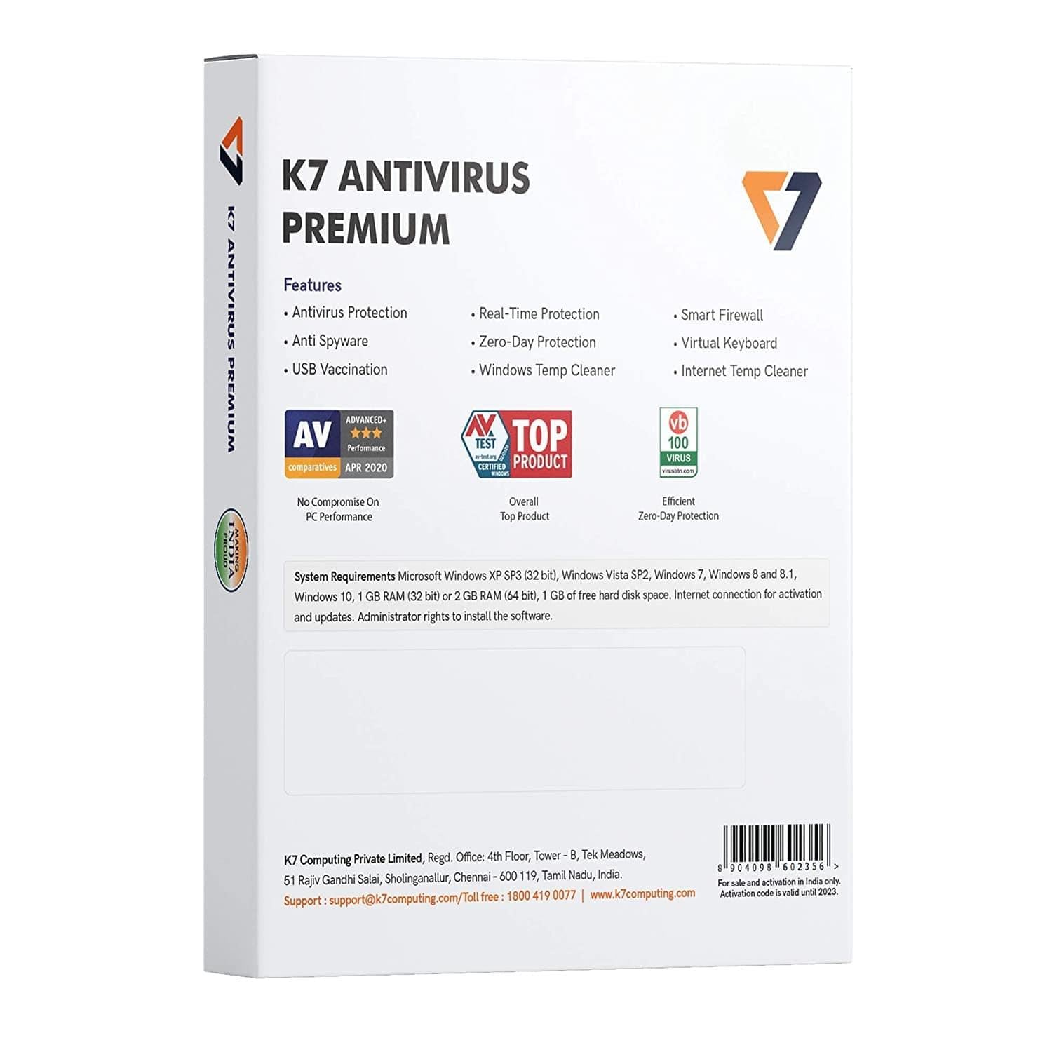 K7 Antivirus Premium- 1 User, 1 Year (Email Delivery in 2 hours - No CD)-Anti Virus Softwares-dealsplant