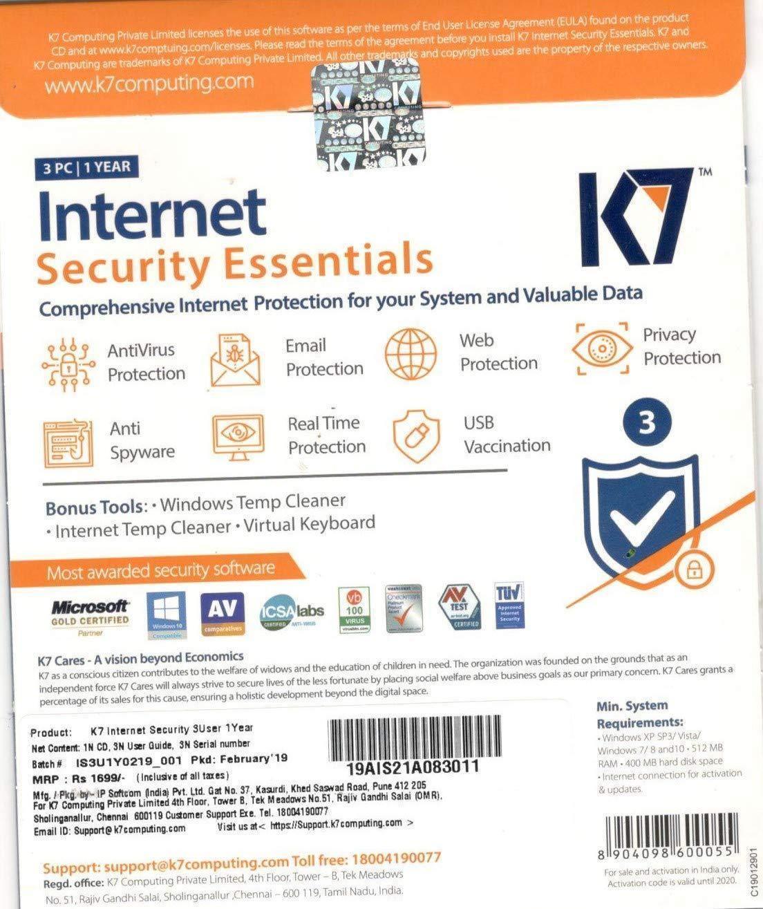 K7 Internet Security - 1 User, 1 Year (Email Delivery in 2 Hours - No CD)-Anti Virus Softwares-dealsplant