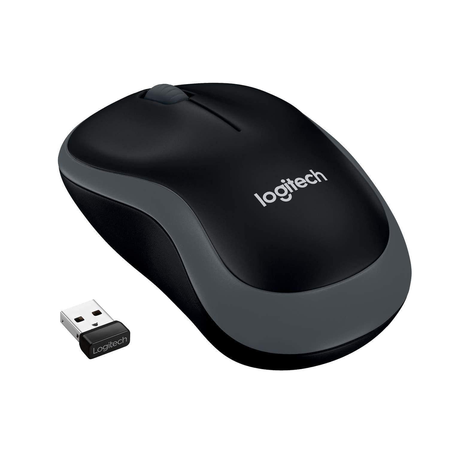 Logitech M185 Wireless Mouse USB for PC Windows, Mac and Linux, Grey w Logitech M185 Wireless Mouse USB for PC Windows, Mac and Linux, Grey w