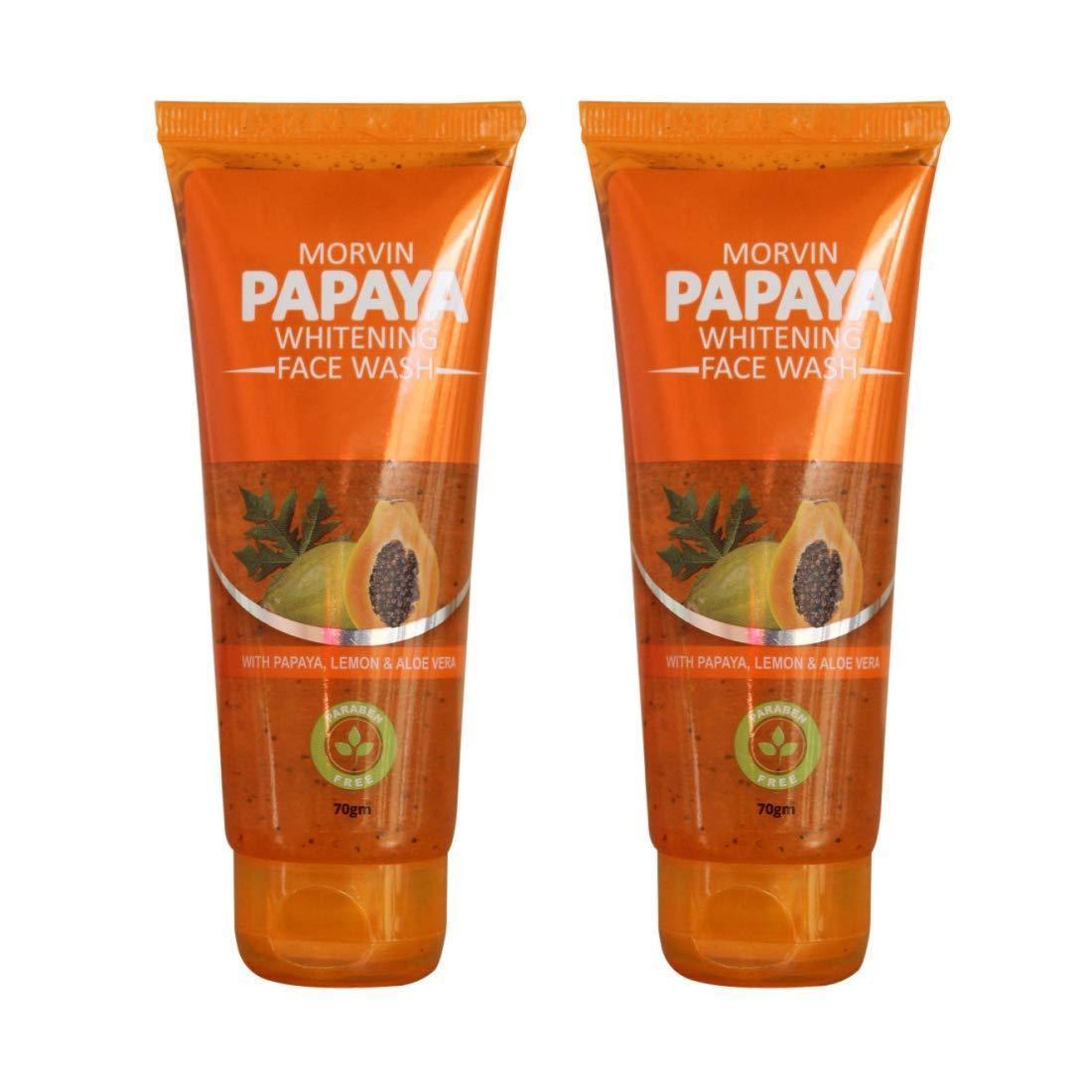 Morvin India Morvin Papaya Whitening Face Wash 70gm Pack Of 2.-HEALTH &PERSONAL CARE-dealsplant