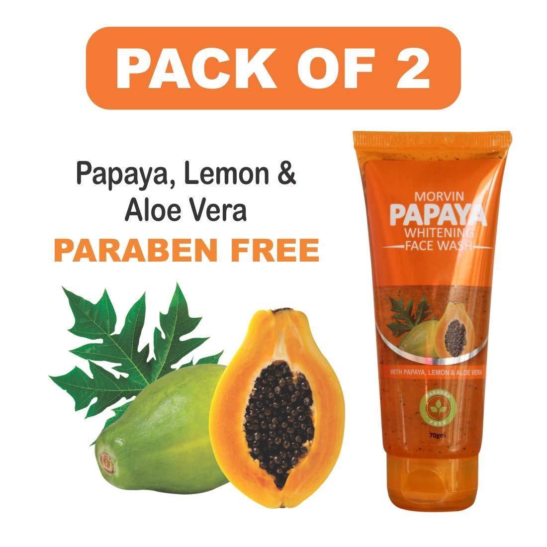 Morvin India Morvin Papaya Whitening Face Wash 70gm Pack Of 2.-HEALTH &PERSONAL CARE-dealsplant