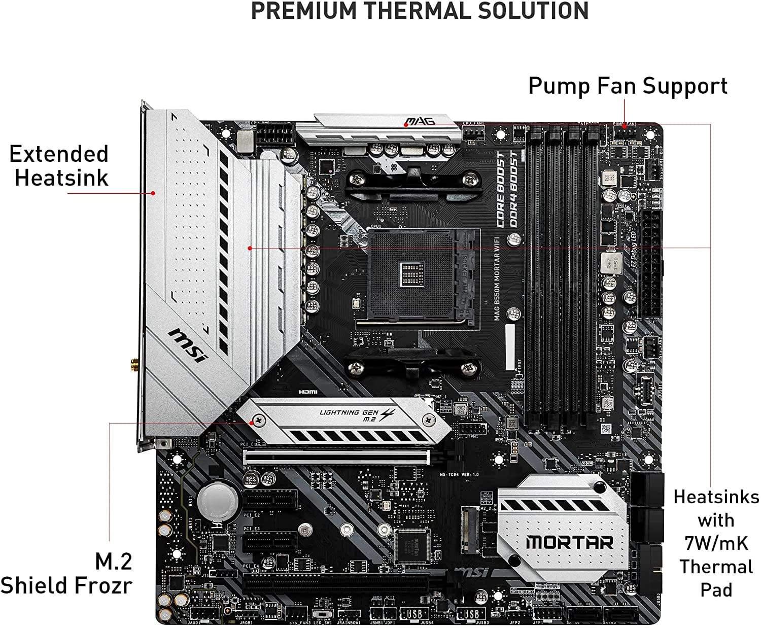 MSI MAG B550M Mortar WiFi Gaming Motherboard-Motherboard-dealsplant