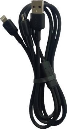 ORAIMO OCD-D62 1 m Lightning Cable (Compatible with 2 IN 1 IPHONE MOBILE CHARGING, MICRO USB PHONES, Black, One Cable)-Charging Cable-dealsplant