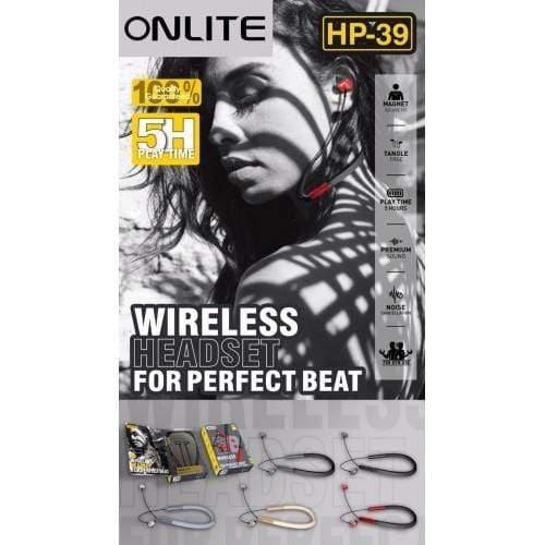 Onlite HP-39 Wireless Bluetooth Earphones with Sound Controller for All Smartphones-Bluetooth Headsets-dealsplant