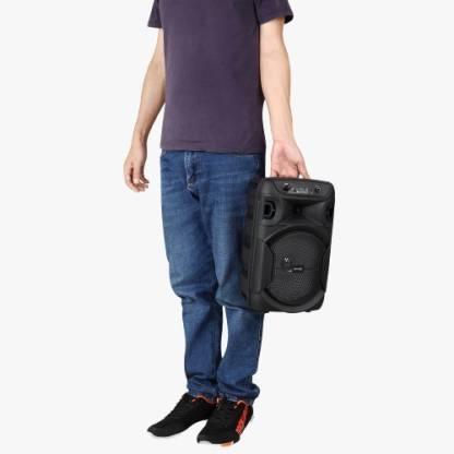 Enter Go Party Blaster 10 Wireless Bluetooth Party Speaker 20W HD Sound with Wired Karaoke Mic, inbuilt FM, Aux, LED Lights Portable Indoor/Outdoor Party Speaker 20 W Bluetooth Laptop/Desktop Speaker (Black, Stereo Channel)-Speakers-dealsplant