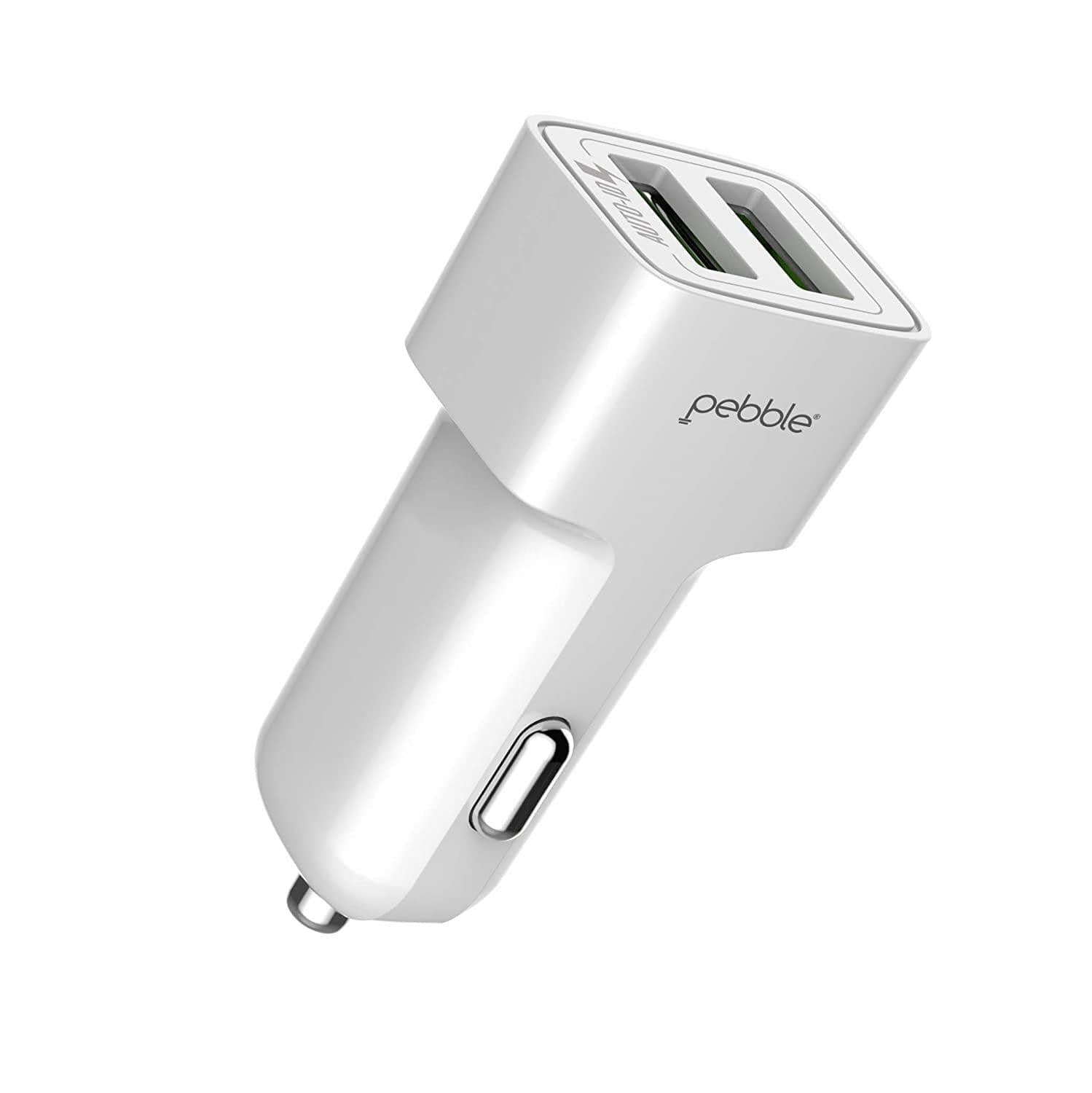 Pebble 2 USB Smart Car Charger with 2.4A Fast Charging (with Cable)-Car charger-dealsplant