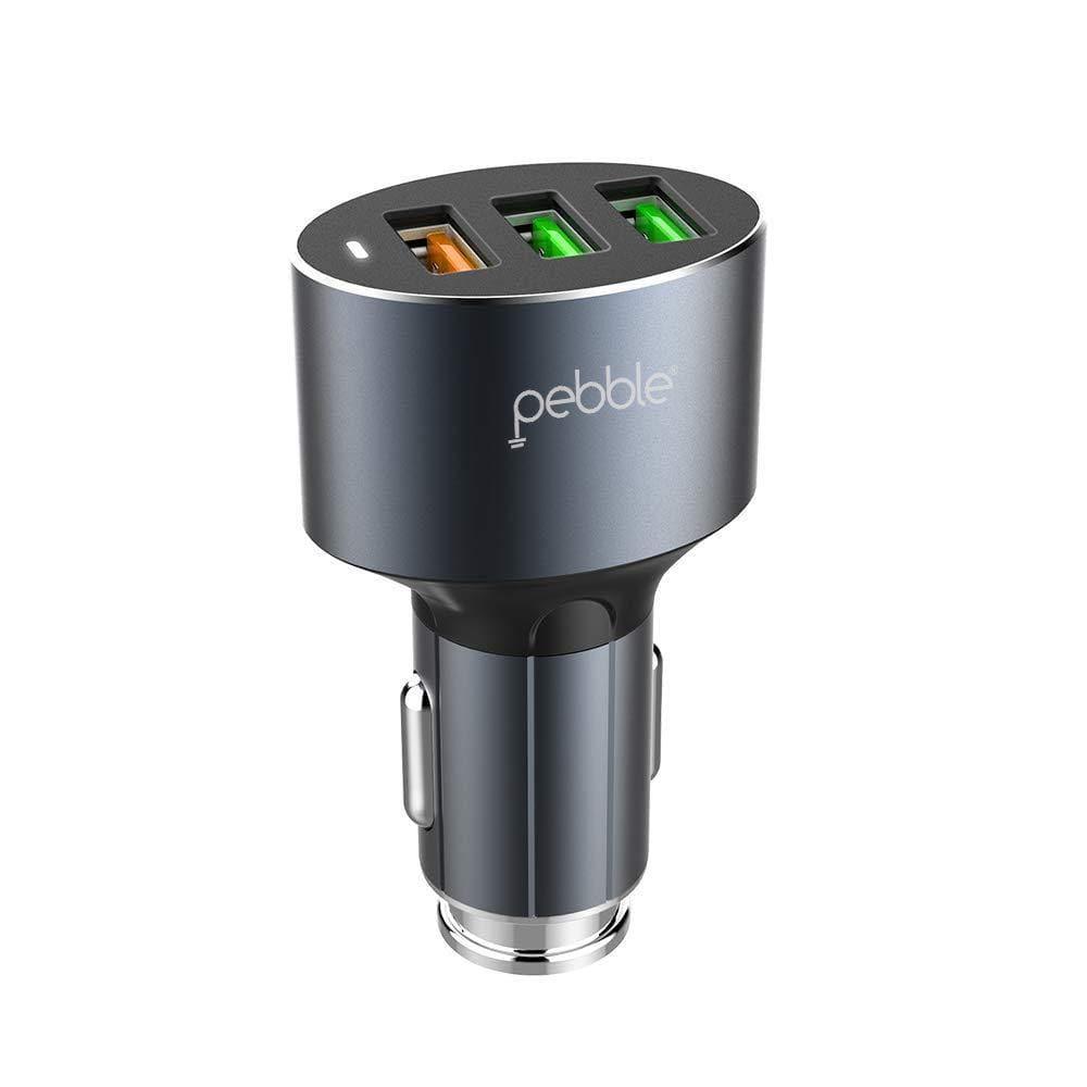 Pebble Quick QC-3.0 Car Charger With 3 USB Output-Car charger-dealsplant