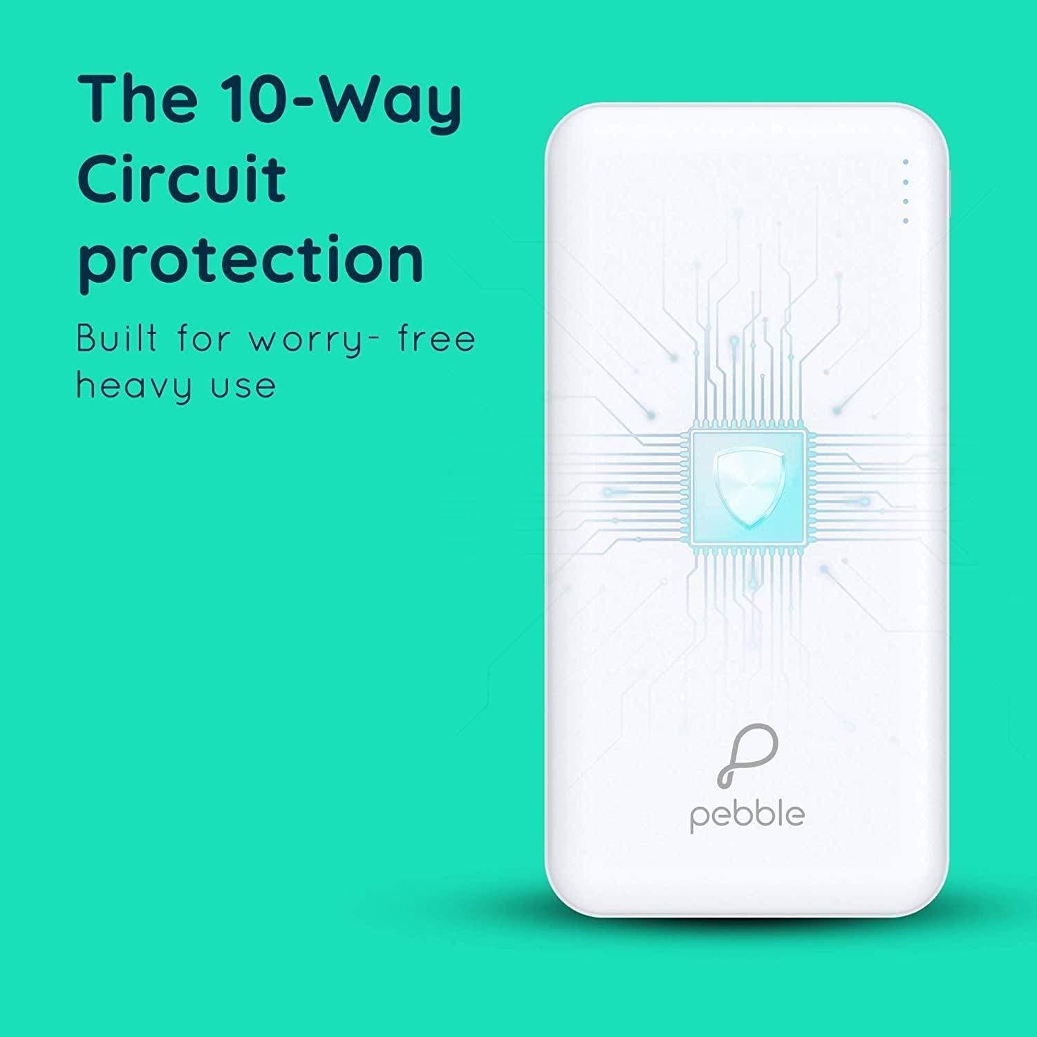 Pebble 10000mAh Li-Polymer Power Bank Volt+ with Type-C Input & 12W Fast Charging-Power Bank-dealsplant