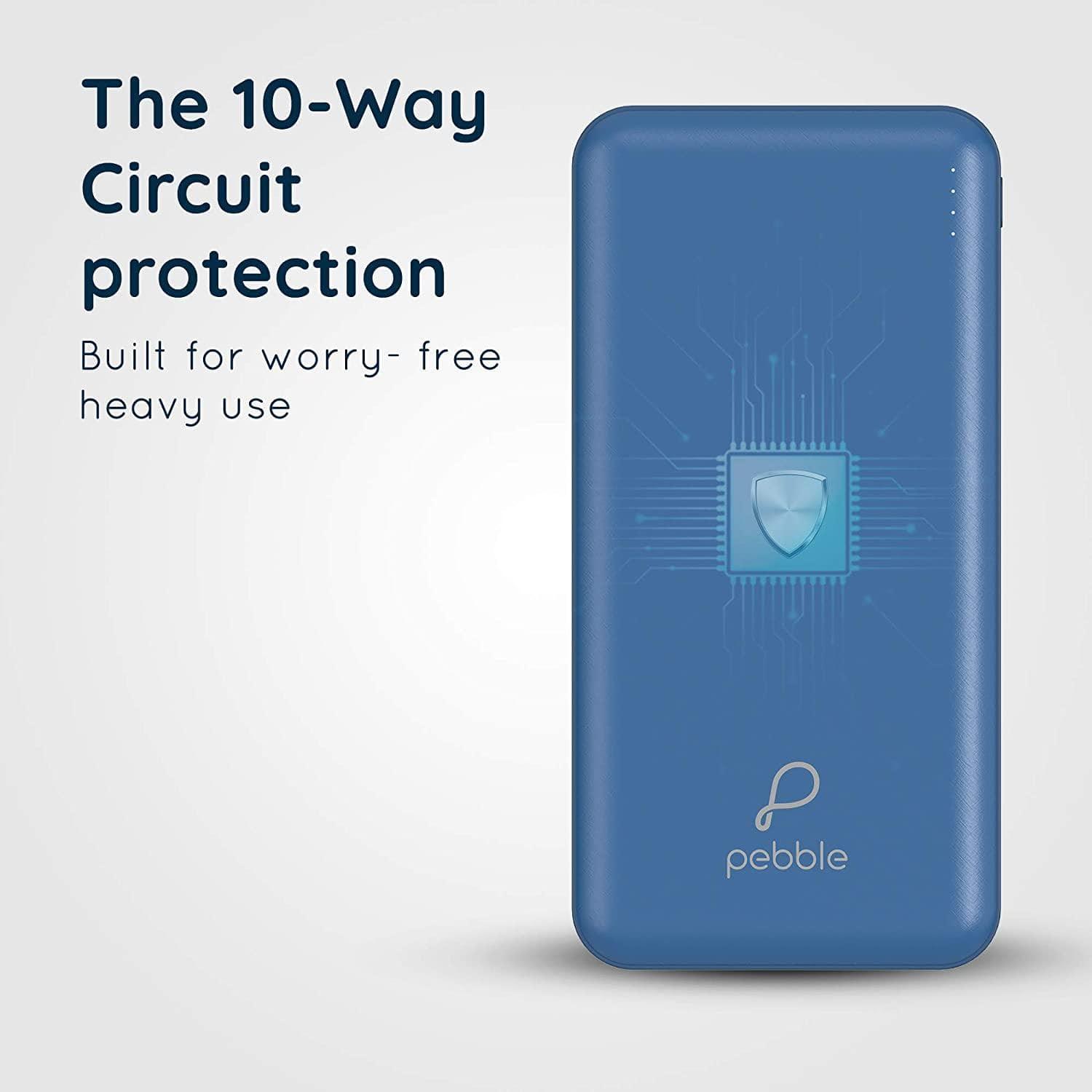 Pebble 10000mAh Li-Polymer Power Bank Volt+ with Type-C Input & 12W Fast Charging-Power Bank-dealsplant