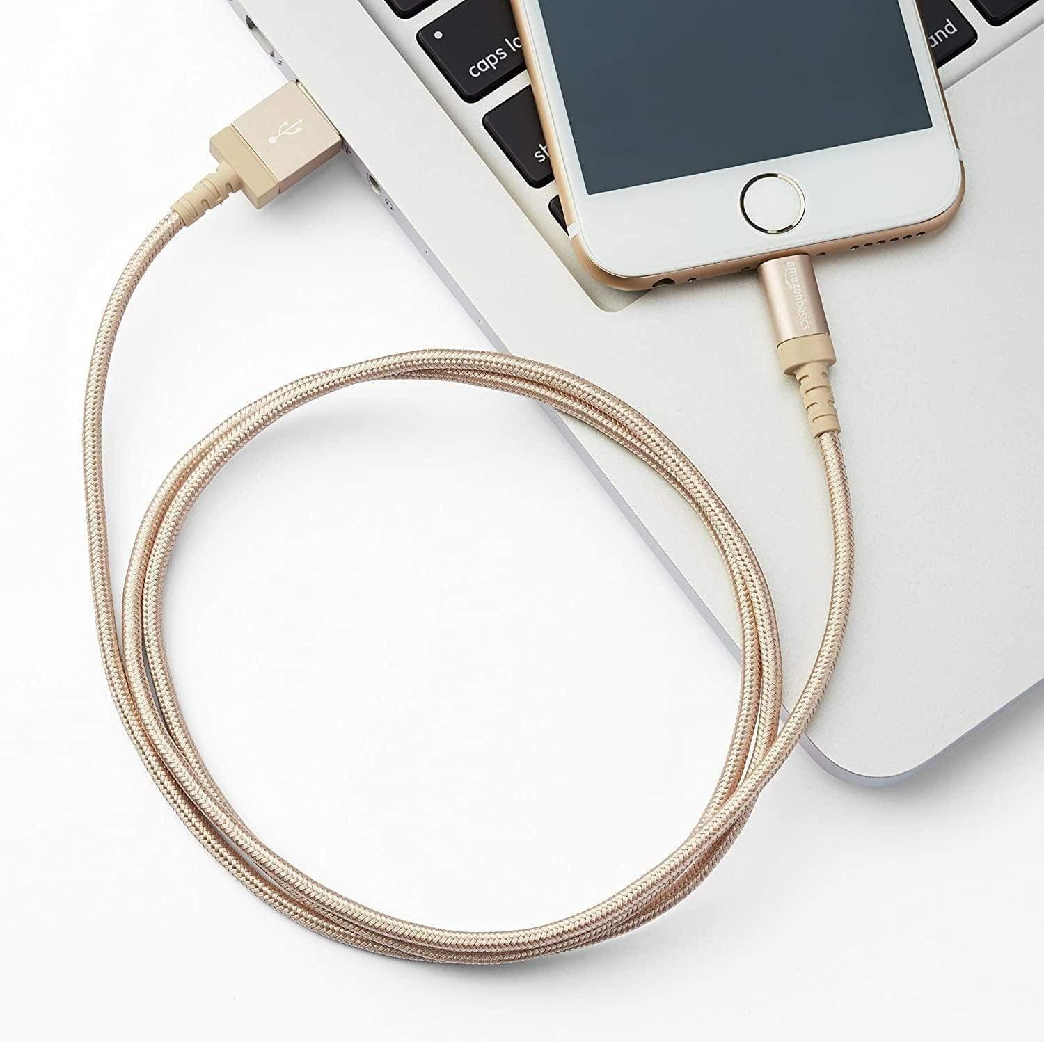Pebble Nylon Braided USB A to Lightning Cable - Apple MFi Certified (1-Meter) PNML10-USB Charging Transfer cable-dealsplant