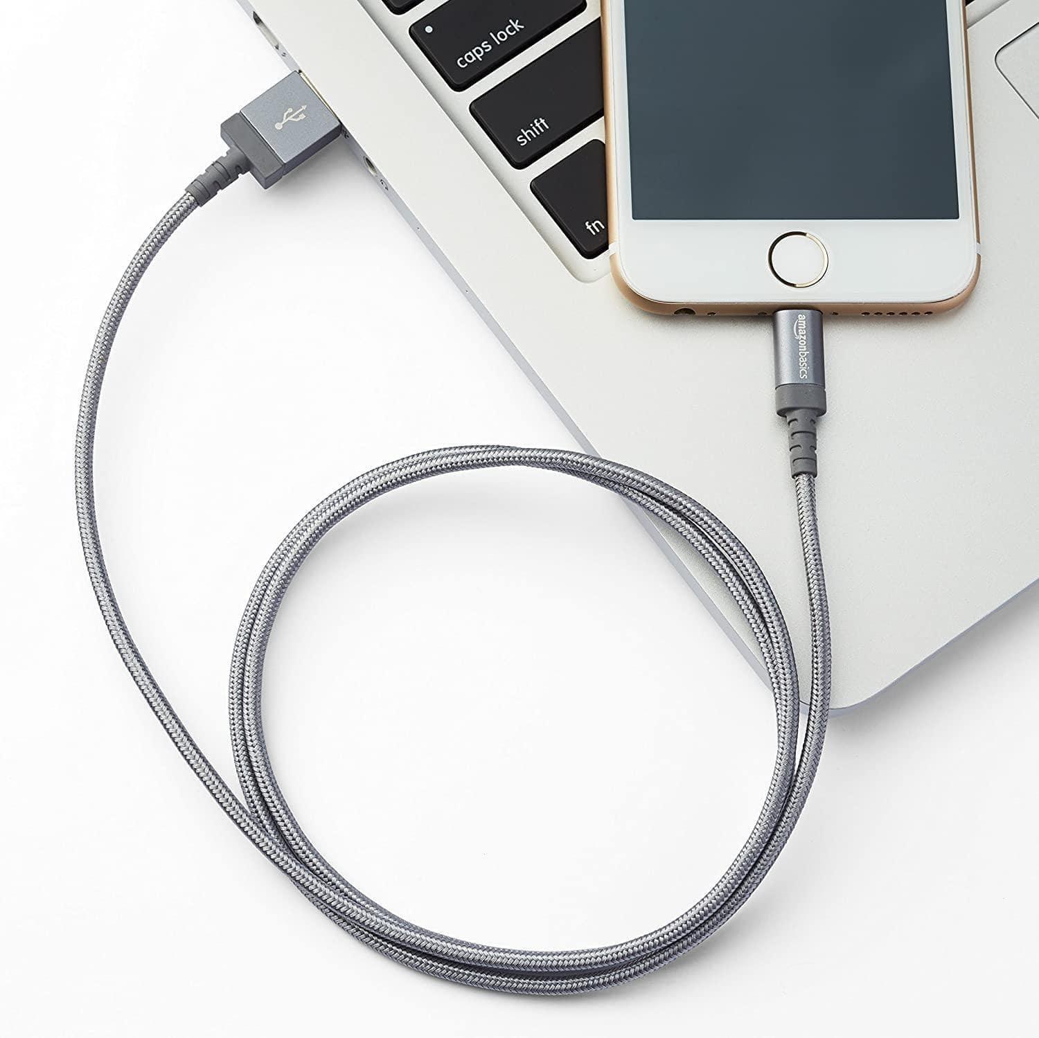 Pebble Nylon Braided USB A to Lightning Cable - Apple MFi Certified (1-Meter) PNML10-USB Charging Transfer cable-dealsplant