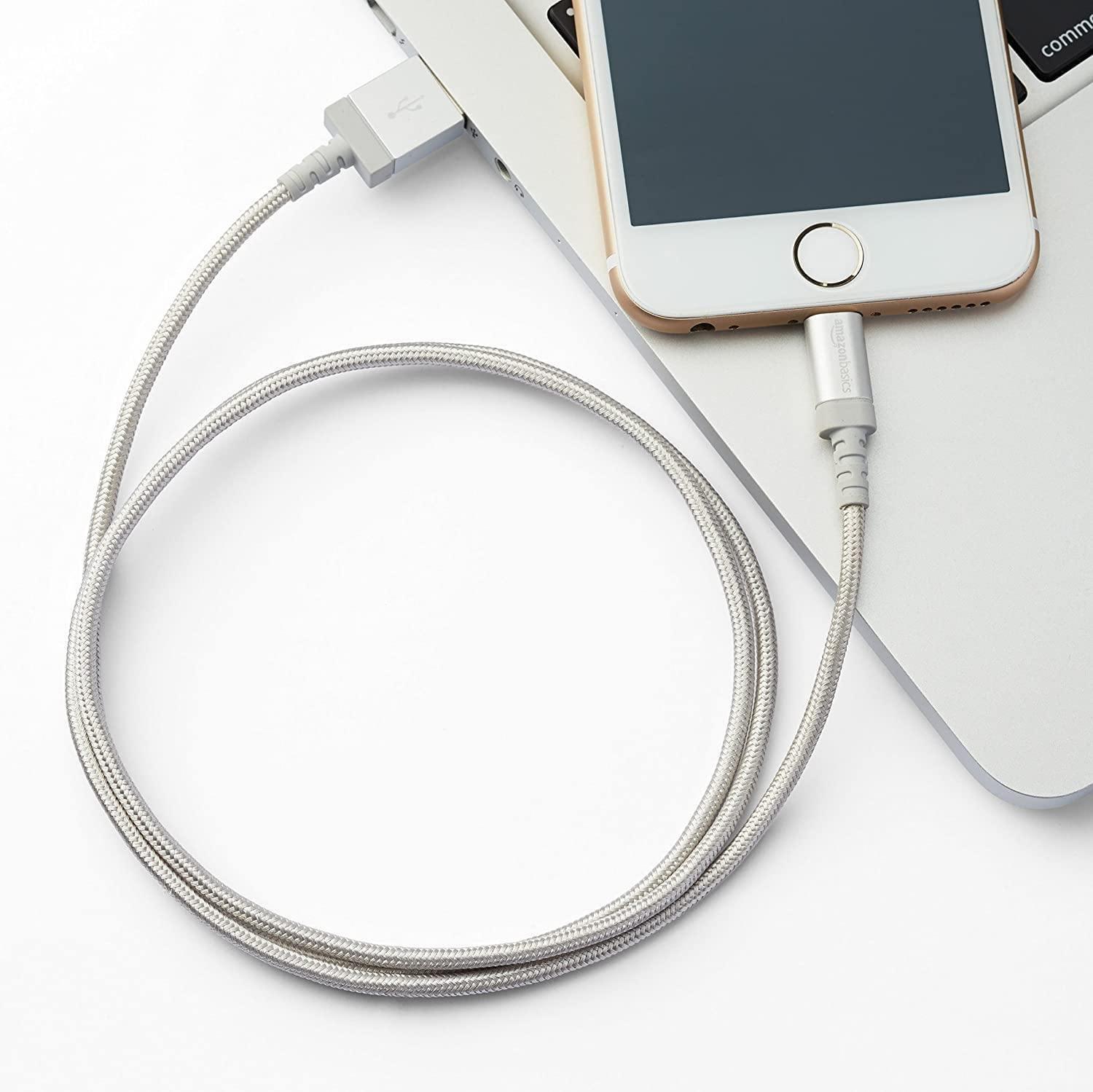 Pebble Nylon Braided USB A to Lightning Cable - Apple MFi Certified (1-Meter) PNML10-USB Charging Transfer cable-dealsplant