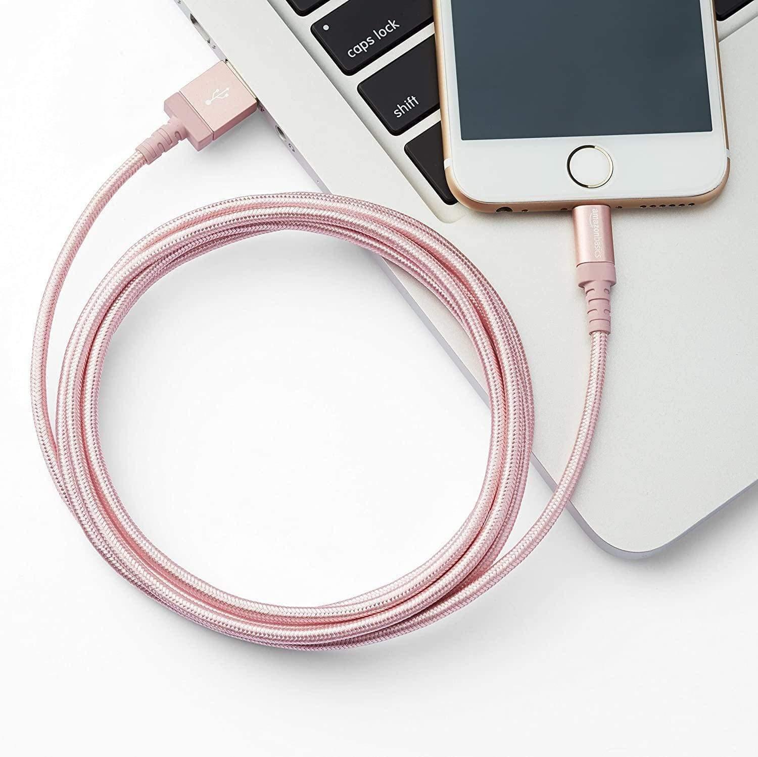 Pebble Nylon Braided USB A to Lightning Cable - Apple MFi Certified (1-Meter) PNML10-USB Charging Transfer cable-dealsplant