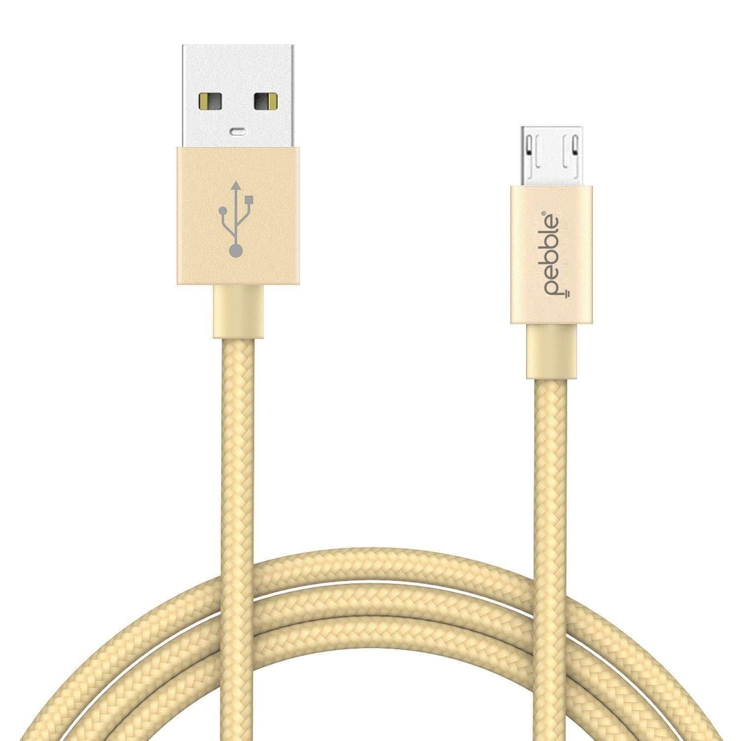 Pebble MicroUSB Fast Charge 1 Meter Nylon Braided with Fast Charging PNCM10-USB Charging Transfer cable-dealsplant