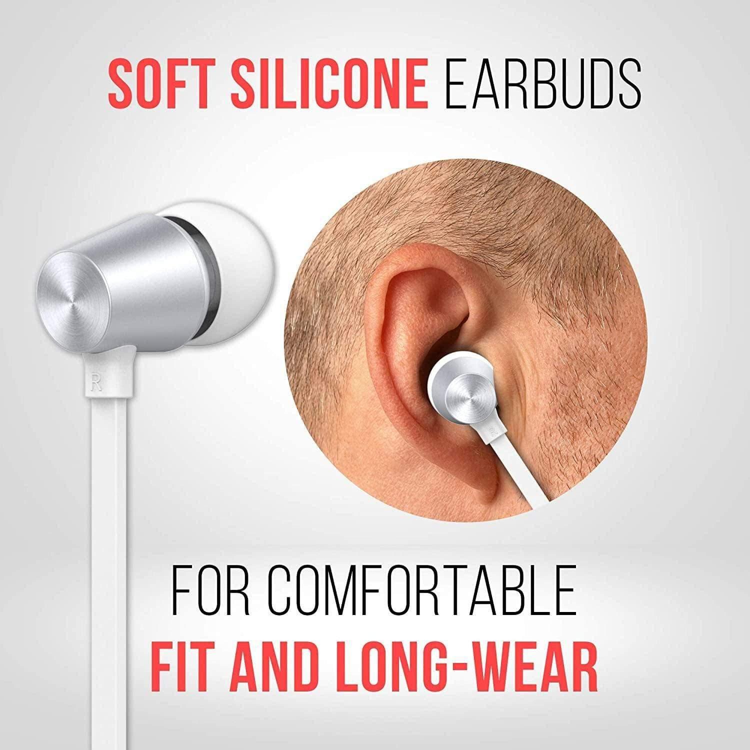 Pebble Crome Sweat-Proof Head Phone with Super Bass-Wired Earphone-dealsplant