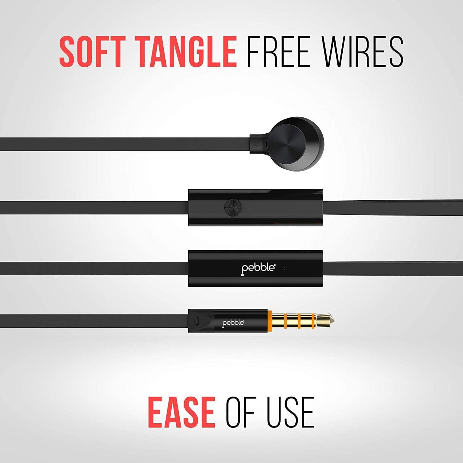 Pebble Crome Sweat-Proof Head Phone with Super Bass-Wired Earphone-dealsplant