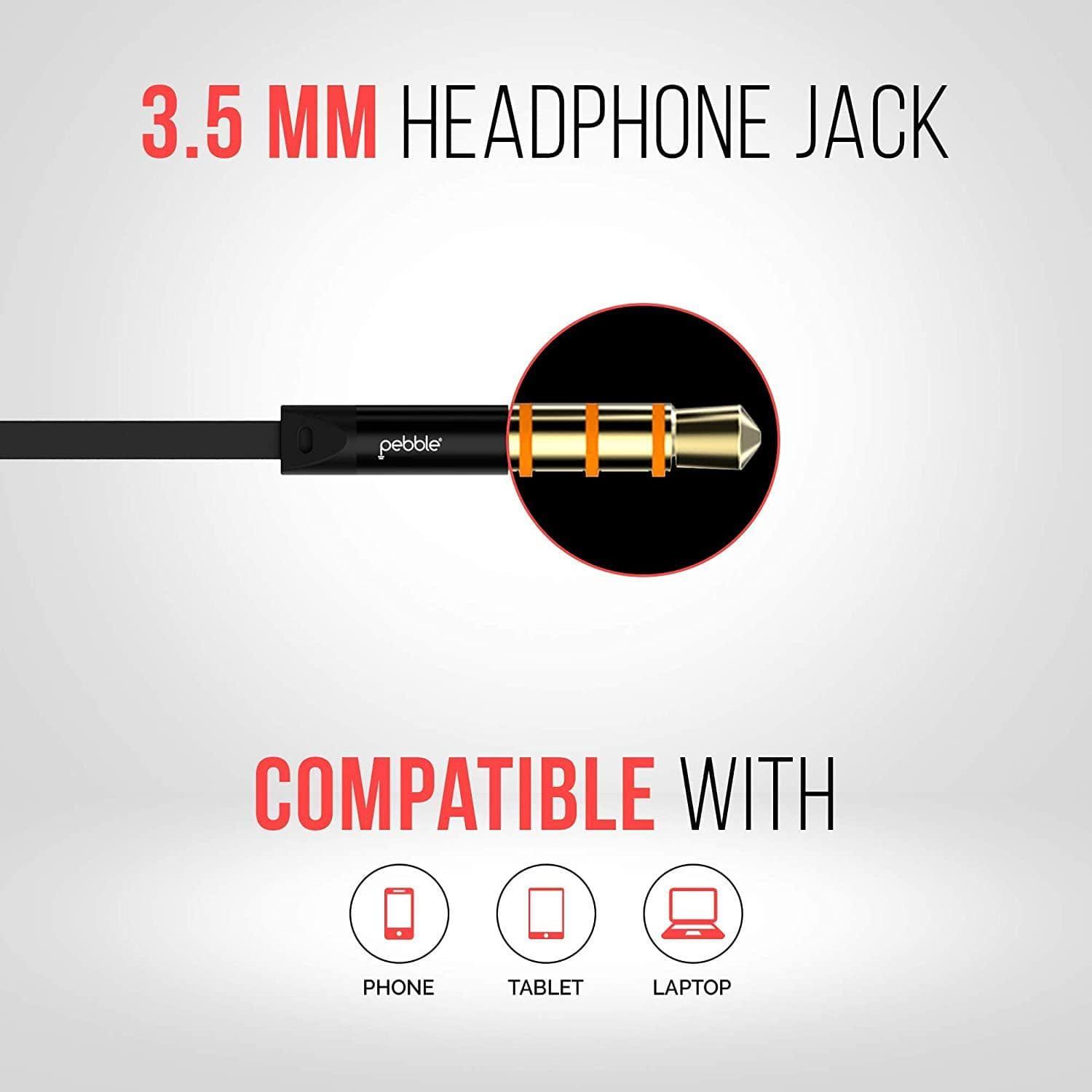 Pebble Crome Sweat-Proof Head Phone with Super Bass-Wired Earphone-dealsplant