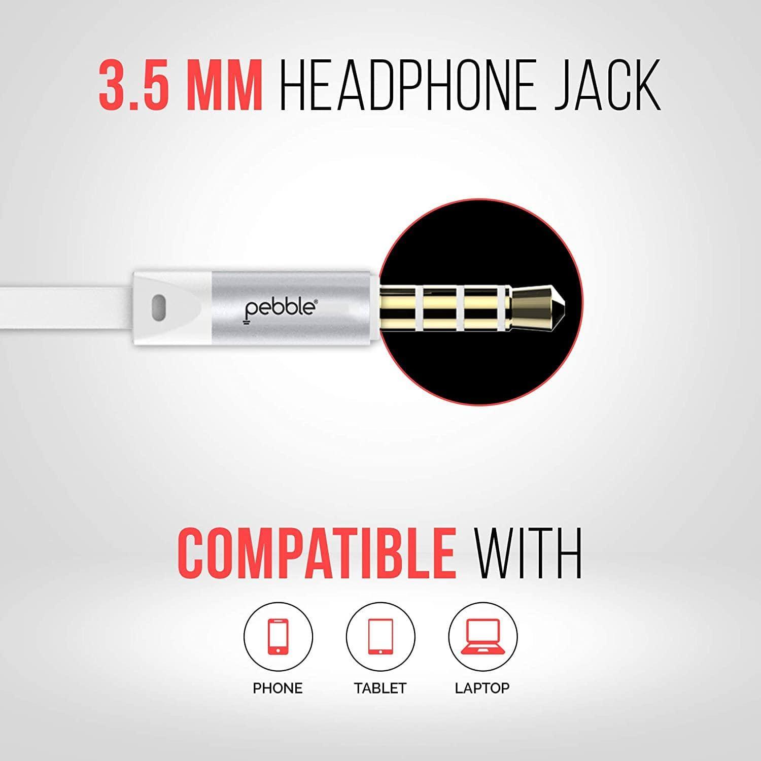 Pebble Crome Sweat-Proof Head Phone with Super Bass-Wired Earphone-dealsplant