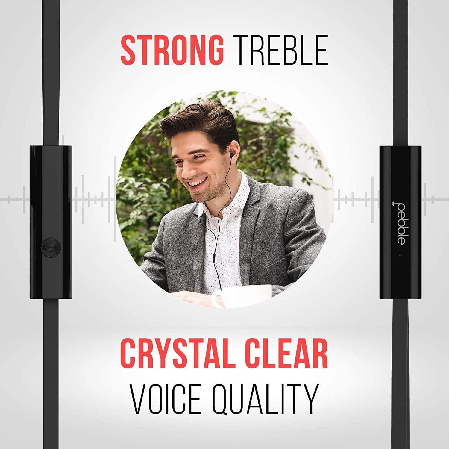 Pebble Crome Sweat-Proof Head Phone with Super Bass-Wired Earphone-dealsplant