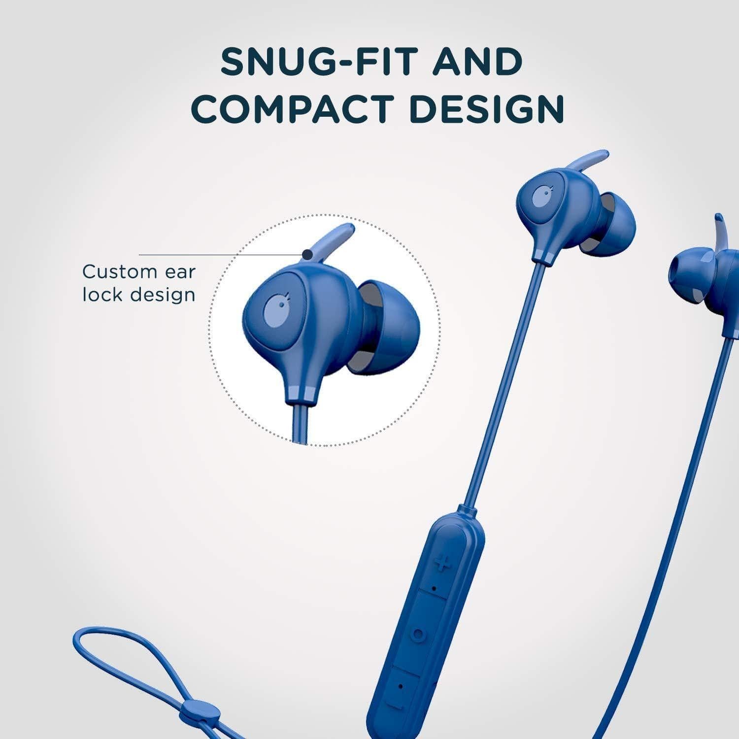 Pebble Dash Wireless Sport Earphones with Magnetic Earbuds and in-line Control-Wired Earphone-dealsplant