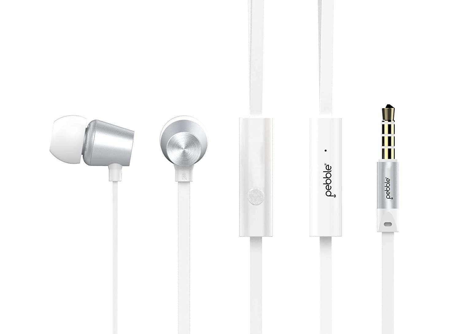 Pebble Crome Sweat-Proof Head Phone with Super Bass-Wired Earphone-dealsplant