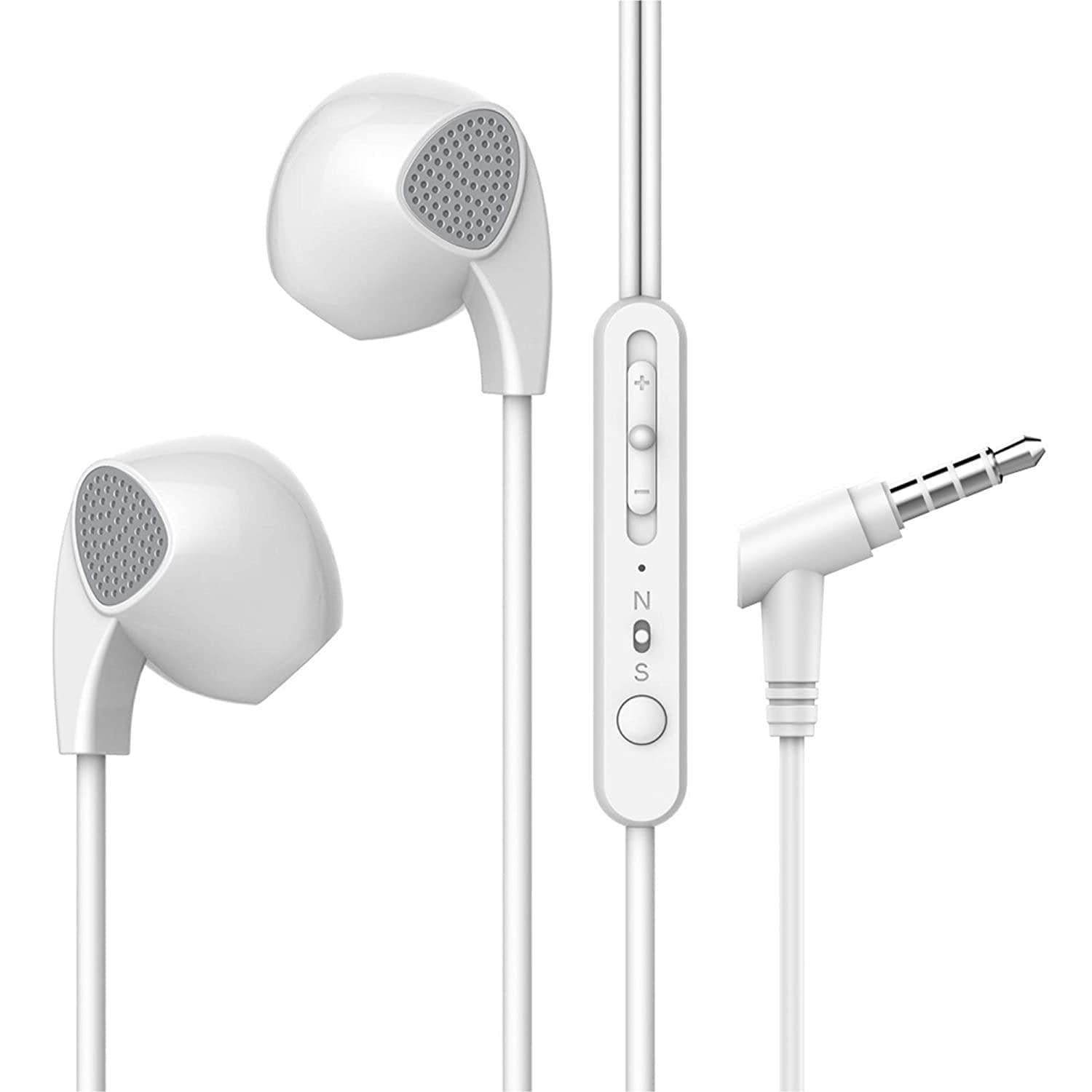 Pebble Zest BassBuds Wired Earphones with Inbuilt Mic - Black/white-Wired Earphone-dealsplant