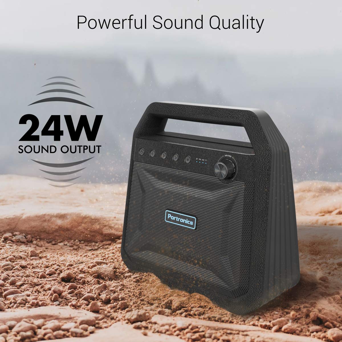 Portronics Roar POR-549, 2x12W Bluetooth 4.2 Stereo Speaker-Bluetooth Speakers-dealsplant