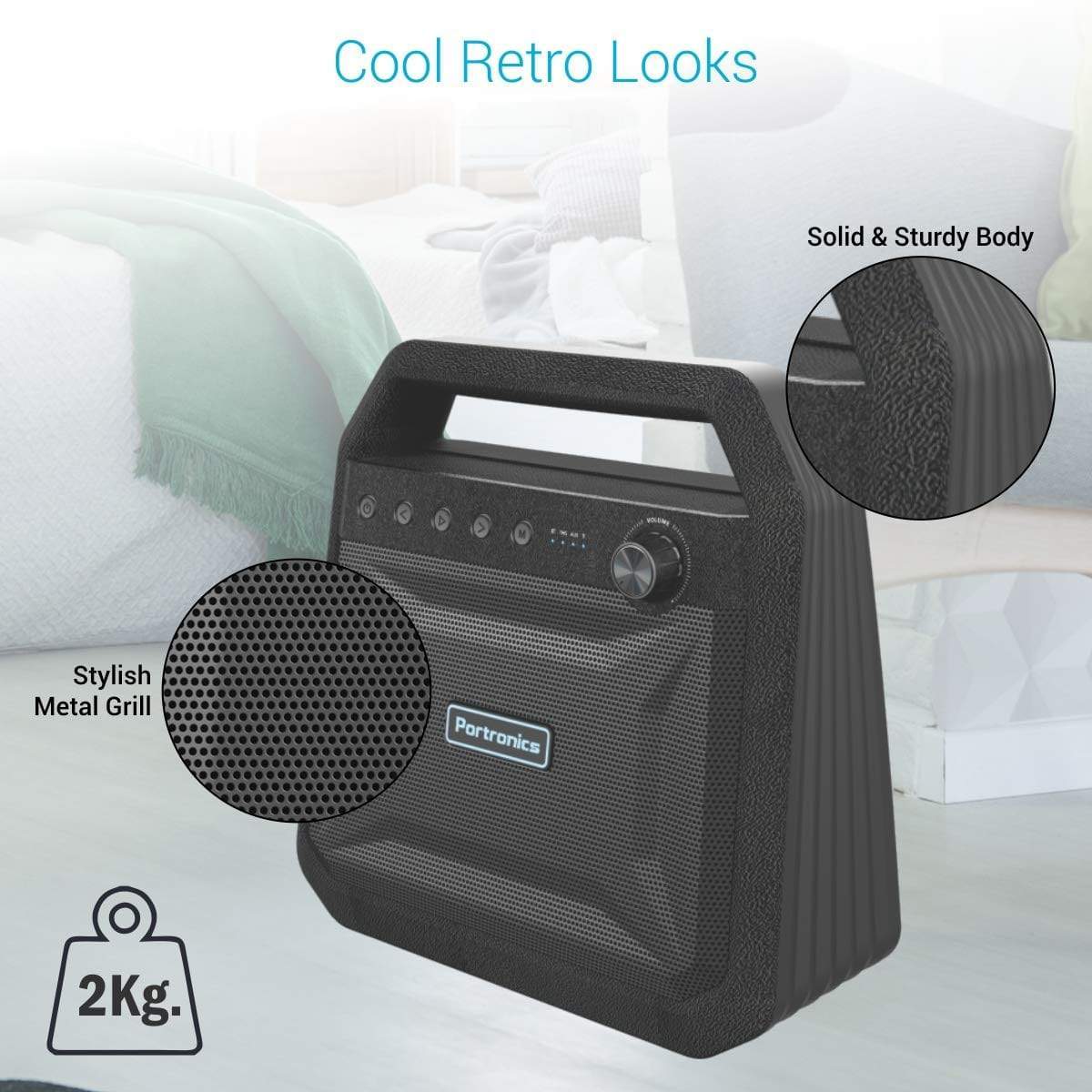 Portronics Roar POR-549, 2x12W Bluetooth 4.2 Stereo Speaker-Bluetooth Speakers-dealsplant