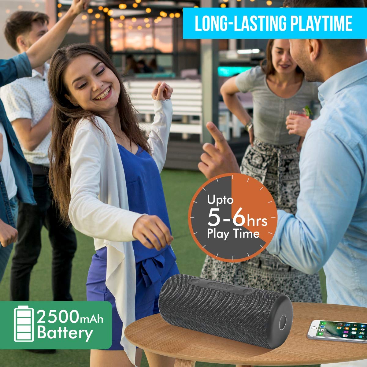 Portronics SoundDrum L 30W Portable Bluetooth Speaker with Built-in mic, USB/AUX Latest 5.0 Bluetooth with Clear Bass Sound-Bluetooth Speakers-dealsplant