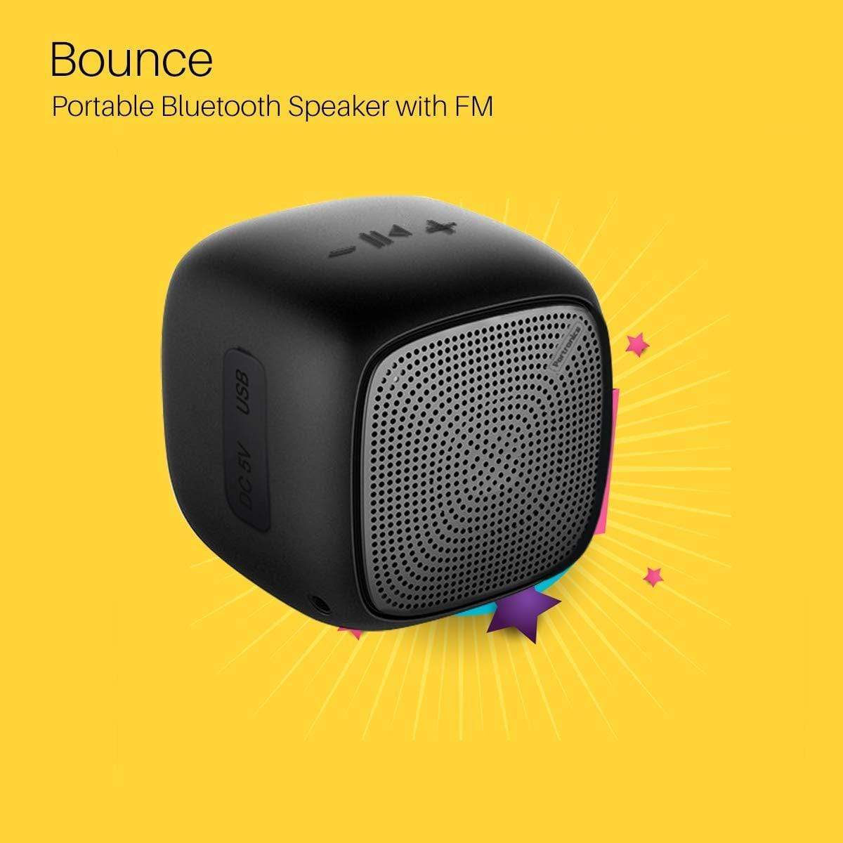 Products Portronics Bounce Portable Wireless Bluetooth Speaker with FM & USB Music-Bluetooth Speakers-dealsplant