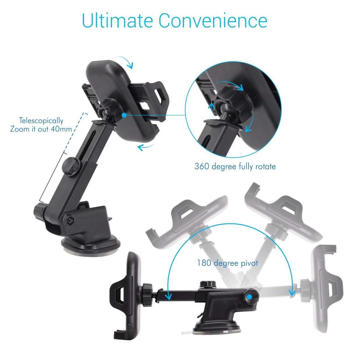 Portronics Clamp M POR-116 Car Mobile Holder-car mobile holder-dealsplant